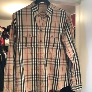 Burberry Brit Plaid Button Down Blouse